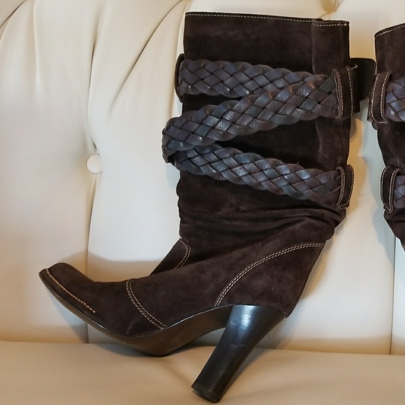 COACH LEATHER SUEDE BOOTS 6.5 - Picture 2 of 4